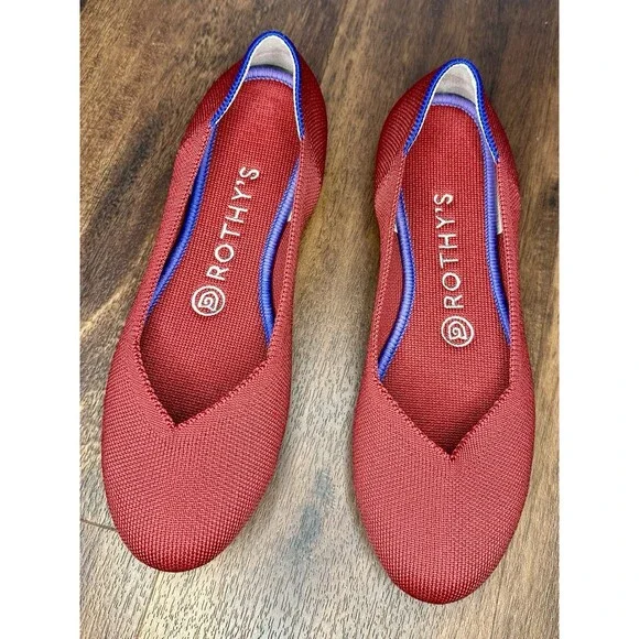 Rothy's Round Toe Ballet Flats Red Size 6.5 EUC!!! - Picture 2 of 5